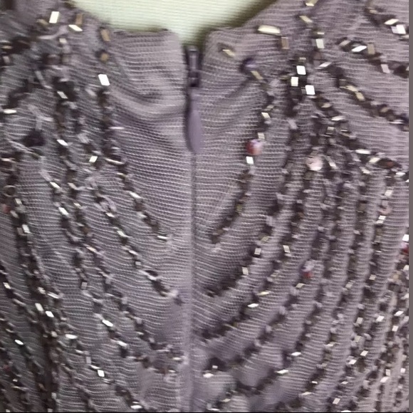 Adrianna Papell Beaded Blouson Gown Dress Wedding - Picture 6 of 7